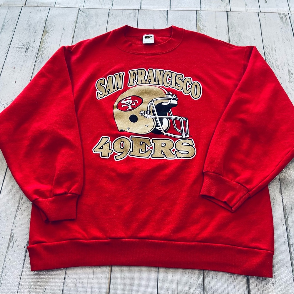 Vintage San Francisco 49ers Crewneck Made in USA Red L 90s NFL
